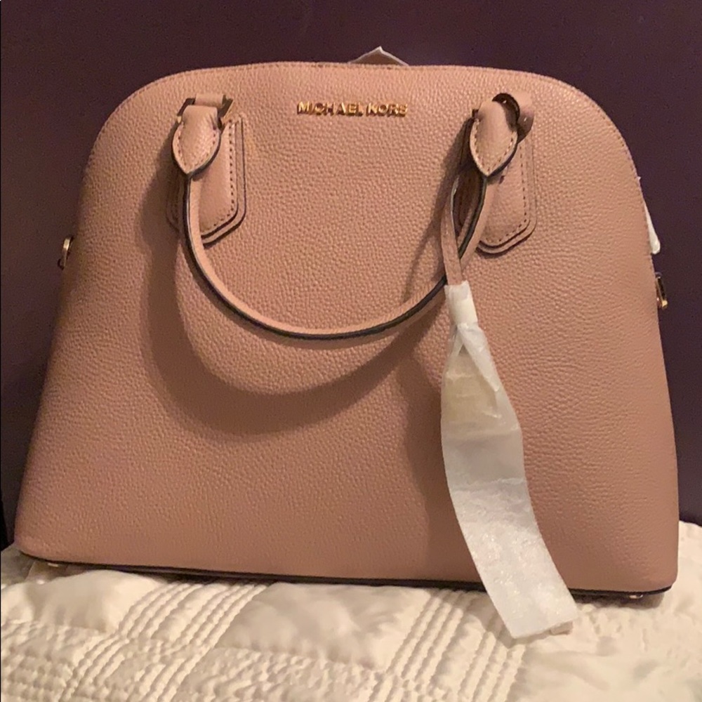 NWT. Michael Kors Leather Dome Satchel in Fawn.